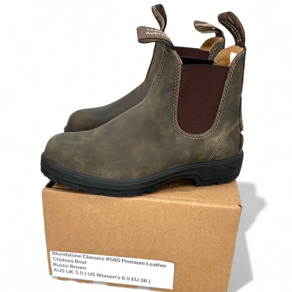 Blundstone 585 Women’s Chelsea Boots 3.5 AU Leather Slip-On Ankle Boot Rustic - Picture 2 of 13